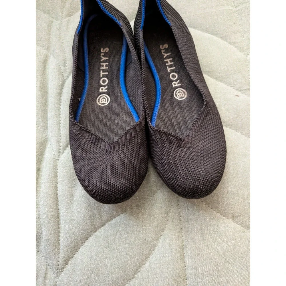 Rothy's The Point Ballet Slip-on Flats Shoes Black Womens Size 7.5